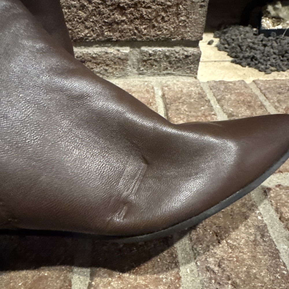 Nine West Maribu Pointed Toe Ankle Booties Dark Brown Leather US 8M #612 - Picture 6 of 16